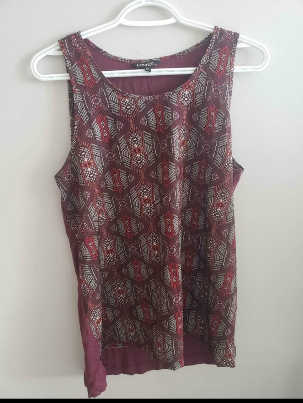 George Women's Burgundy Printed Sleeveless Top